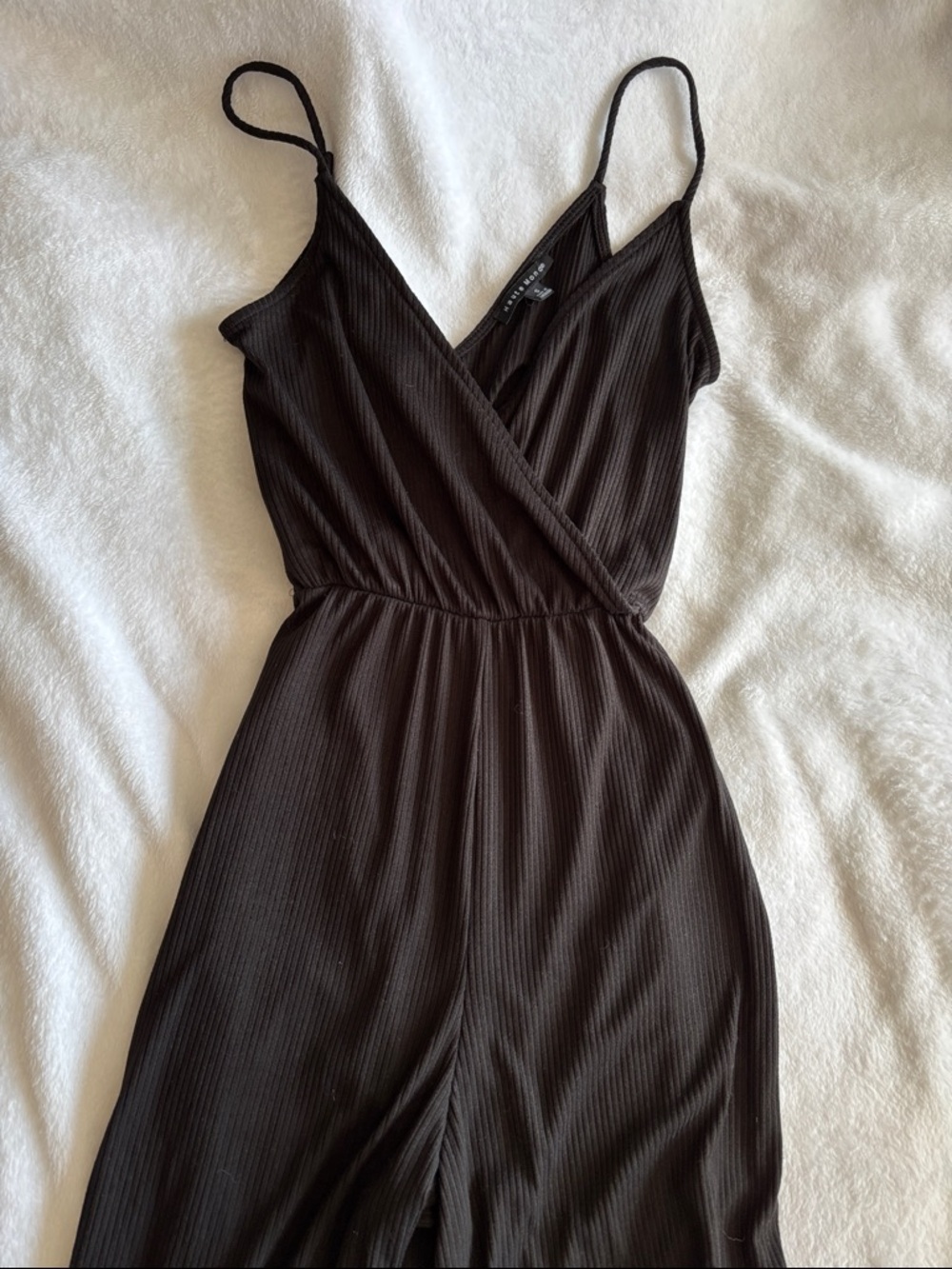 Haute Monde Black Ribbed Jumpsuit